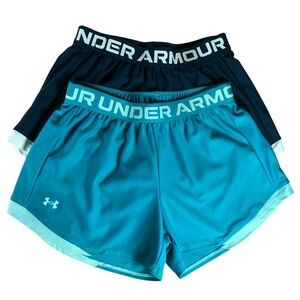 Under Armour Womens Play UP 2.0 Set Of 2 Shorts Crest Blue & Navy Blue S M/P